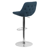 English Elm Contemporary Adjustable Height Barstool with Chrome Base