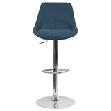 English Elm Contemporary Adjustable Height Barstool with Chrome Base