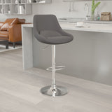 English Elm Contemporary Adjustable Height Barstool with Chrome Base