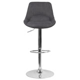 English Elm Contemporary Adjustable Height Barstool with Chrome Base