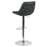 English Elm Contemporary Adjustable Height Barstool with Chrome Base