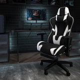 Commercial Grade Gaming Chair Racing Office Ergonomic Computer Chair with Fully Reclining Back and Slide-Out Footrest in LeatherSoft