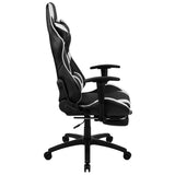 English Elm Commercial Grade Gaming Chair Racing Office Ergonomic Computer Chair with Fully Reclining Back and Slide-Out Footrest in LeatherSoft