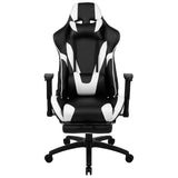 English Elm Commercial Grade Gaming Chair Racing Office Ergonomic Computer Chair with Fully Reclining Back and Slide-Out Footrest in LeatherSoft