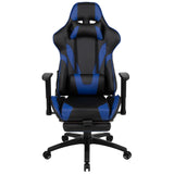 English Elm Commercial Grade Gaming Chair Racing Office Ergonomic Computer Chair with Reclining Back and Slide-Out Footrest in LeatherSoft