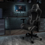 English Elm Commercial Grade Gaming Chair Racing Office Ergonomic Computer Chair with Reclining Back and Slide-Out Footrest in LeatherSoft