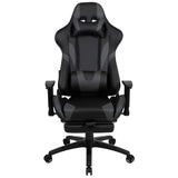 English Elm Commercial Grade Gaming Chair Racing Office Ergonomic Computer Chair with Reclining Back and Slide-Out Footrest in LeatherSoft