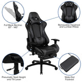 English Elm Commercial Grade Gaming Chair Racing Office Ergonomic Computer Chair with Reclining Back and Slide-Out Footrest in LeatherSoft