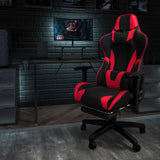 English Elm Commercial Grade Gaming Chair Racing Office Ergonomic Computer Chair with Fully Reclining Back and Slide-Out Footrest in LeatherSoft