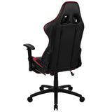 English Elm Commercial Grade Gaming Chair Racing Office Ergonomic Computer Chair with Fully Reclining Back and Slide-Out Footrest in LeatherSoft