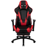 English Elm Commercial Grade Gaming Chair Racing Office Ergonomic Computer Chair with Fully Reclining Back and Slide-Out Footrest in LeatherSoft