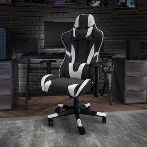 English Elm Commercial Grade Gaming Chair Racing Office Ergonomic Computer PC Adjustable Swivel Chair with Fully Reclining Back in LeatherSoft