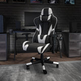 Commercial Grade Gaming Chair Racing Office Ergonomic Computer PC Adjustable Swivel Chair with Fully Reclining Back in LeatherSoft