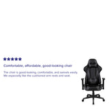 English Elm Commercial Grade Gaming Chair Racing Office Ergonomic Computer PC Adjustable Swivel Chair with Reclining Back in LeatherSoft