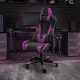 English Elm Commercial Grade Gaming Chair Racing Office Ergonomic Computer PC Adjustable Swivel Chair with Fully Reclining Back in LeatherSoft