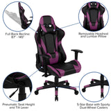 English Elm Commercial Grade Gaming Chair Racing Office Ergonomic Computer PC Adjustable Swivel Chair with Fully Reclining Back in LeatherSoft