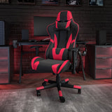 English Elm Commercial Grade Gaming Chair Racing Office Ergonomic Computer PC Adjustable Swivel Chair with Fully Reclining Back in LeatherSoft