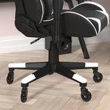 English Elm Commercial Grade Gaming Chair Racing Office Computer PC Adjustable Chair with Reclining Back and Transparent Roller Wheels in LeatherSoft