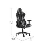 English Elm Commercial Grade Gaming Chair Racing Office Computer PC Adjustable Chair with Reclining Back and Transparent Roller Wheels in LeatherSoft