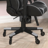 English Elm Commercial Grade Gaming Chair Racing Office Computer PC Adjustable Chair with Reclining Back and Transparent Roller Wheels in LeatherSoft