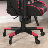 English Elm Commercial Grade Gaming Chair Racing Office Computer PC Adjustable Chair with Reclining Back and Transparent Roller Wheels in LeatherSoft