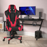 English Elm Commercial Grade Gaming Chair Racing Office Computer PC Adjustable Chair with Reclining Back and Transparent Roller Wheels in LeatherSoft