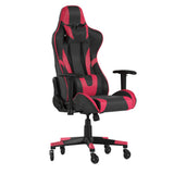 English Elm Commercial Grade Gaming Chair Racing Office Computer PC Adjustable Chair with Reclining Back and Transparent Roller Wheels in LeatherSoft