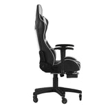 English Elm Commercial Grade Gaming Chair Racing Computer Chair with Reclining Back, Slide-Out Footrest, and Transparent Roller Wheels in LeatherSoft