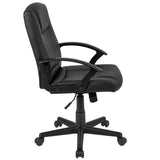 English Elm Commercial Grade Flash Fundamentals Mid-Back LeatherSoft-Padded Task Office Chair with Arms