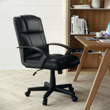 English Elm Commercial Grade Flash Fundamentals Mid-Back LeatherSoft-Padded Task Office Chair with Arms