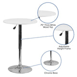 English Elm Commercial Grade 23.75'' Round Adjustable Height Wood Table (Adjustable Range 26.25'' - 35.75'')