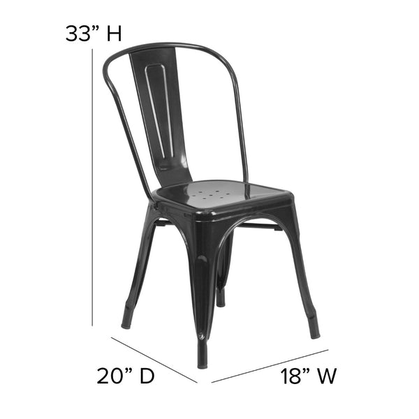 English Elm Commercial Grade Commercial Grade Metal Indoor-Outdoor Stackable Chair