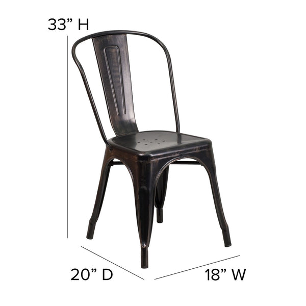 English Elm Commercial Grade Commercial Grade Metal Indoor-Outdoor Stackable Chair
