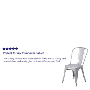 English Elm Commercial Grade Commercial Grade Metal Indoor-Outdoor Stackable Chair