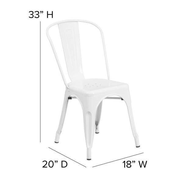 English Elm Commercial Grade Commercial Grade Metal Indoor-Outdoor Stackable Chair