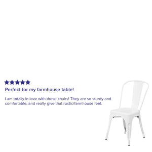 English Elm Commercial Grade Commercial Grade Metal Indoor-Outdoor Stackable Chair