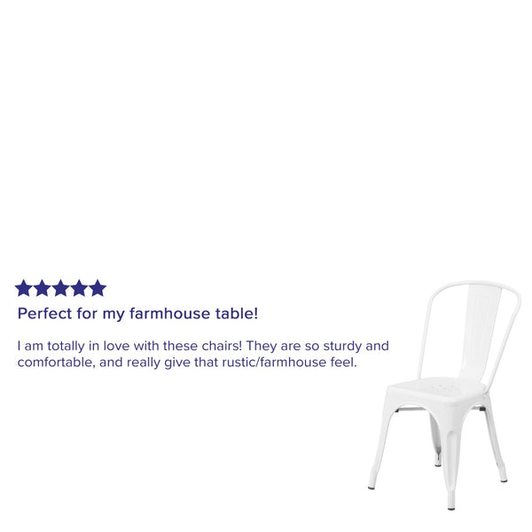 English Elm Commercial Grade Commercial Grade Metal Indoor-Outdoor Stackable Chair