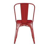 English Elm Commercial Grade Commercial Grade Metal Indoor-Outdoor Stackable Chair with Poly Resin Wood Seat