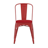 English Elm Commercial Grade Commercial Grade Metal Indoor-Outdoor Stackable Chair with Poly Resin Wood Seat