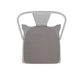 English Elm Commercial Grade Commercial Grade Metal Indoor-Outdoor Stackable Chair with Gray Poly Resin Wood Seat