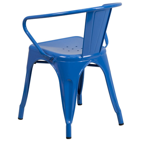 English Elm Commercial Grade Commercial Grade Metal Indoor-Outdoor Chair with Arms