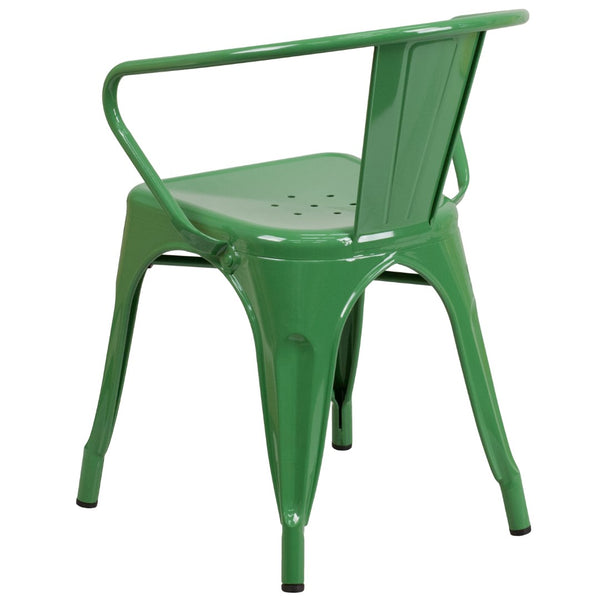 English Elm Commercial Grade Commercial Grade Metal Indoor-Outdoor Chair with Arms