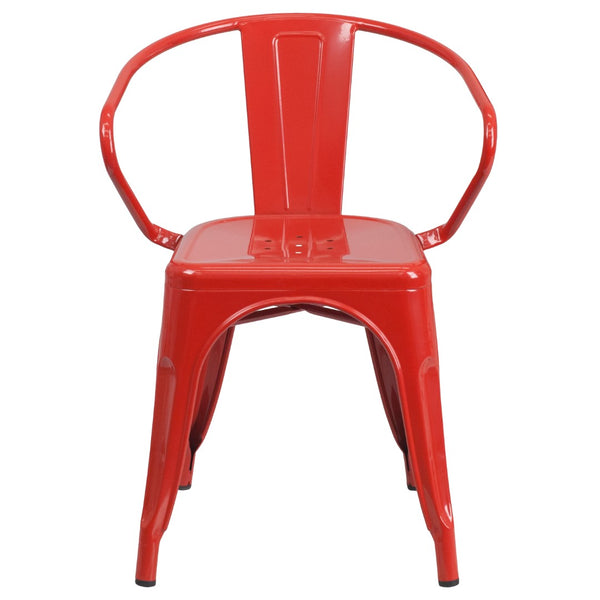 English Elm Commercial Grade Commercial Grade Metal Indoor-Outdoor Chair with Arms