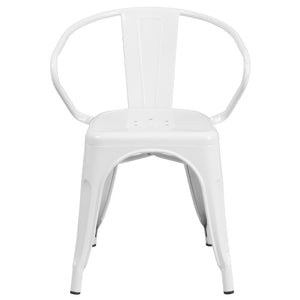 English Elm Commercial Grade Commercial Grade Metal Indoor-Outdoor Chair with Arms