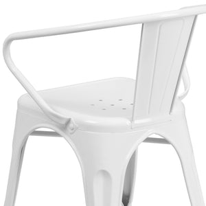 English Elm Commercial Grade Commercial Grade Metal Indoor-Outdoor Chair with Arms