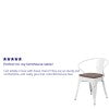 English Elm Commercial Grade Metal Chair with Wood Seat and Arms