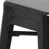 English Elm Commercial Grade Kai Commercial Grade 24" High Backless Metal Indoor-Outdoor Counter Height Stool with Square Seat