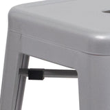 English Elm Commercial Grade Kai Commercial Grade 24" High Backless Metal Indoor-Outdoor Counter Height Stool with Square Seat