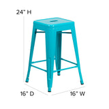 English Elm Commercial Grade Commercial Grade 24" High Backless Indoor-Outdoor Counter Height Stool