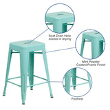 English Elm Commercial Grade Commercial Grade 24" High Backless Indoor-Outdoor Counter Height Stool